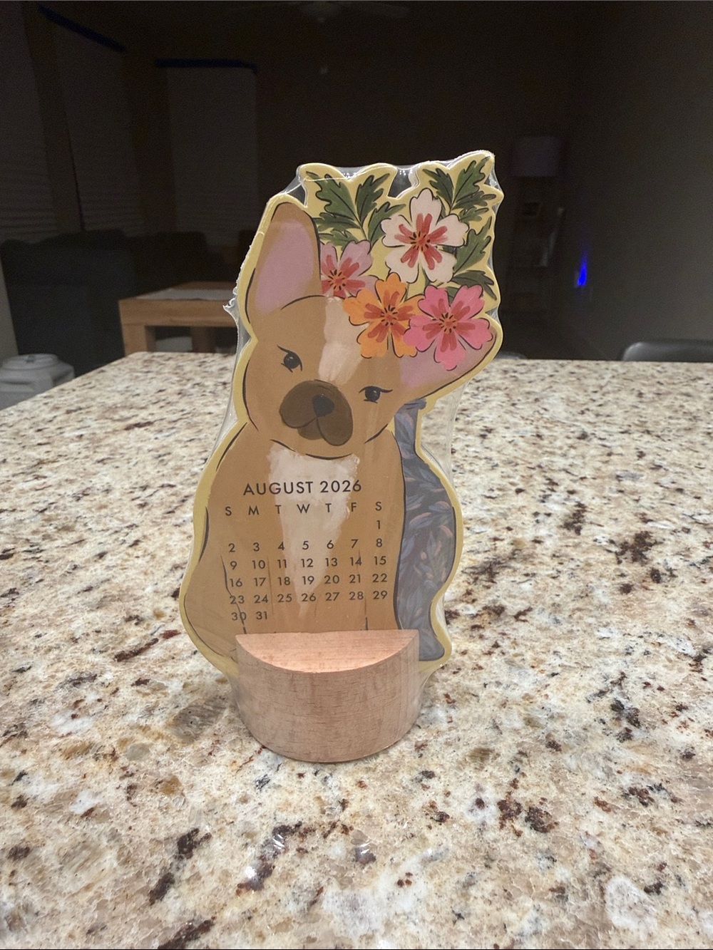 Frenchie Molly & Rex mini 12-month mini standup desk calendar